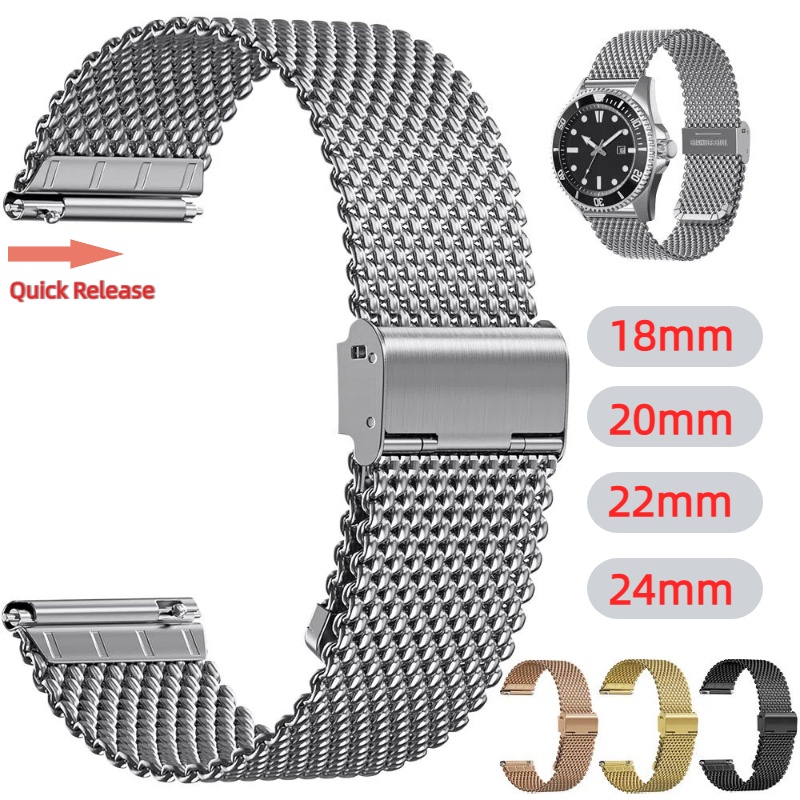 18mm 20mm 22mm 24mm Bands Univ - Mesh Strap Metal review and price