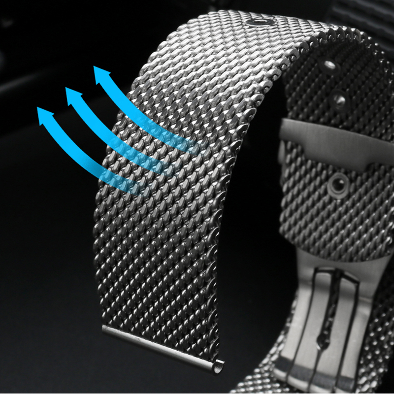 20mm 22mm solid Stainless Stee - Mesh Strap Metal review and price