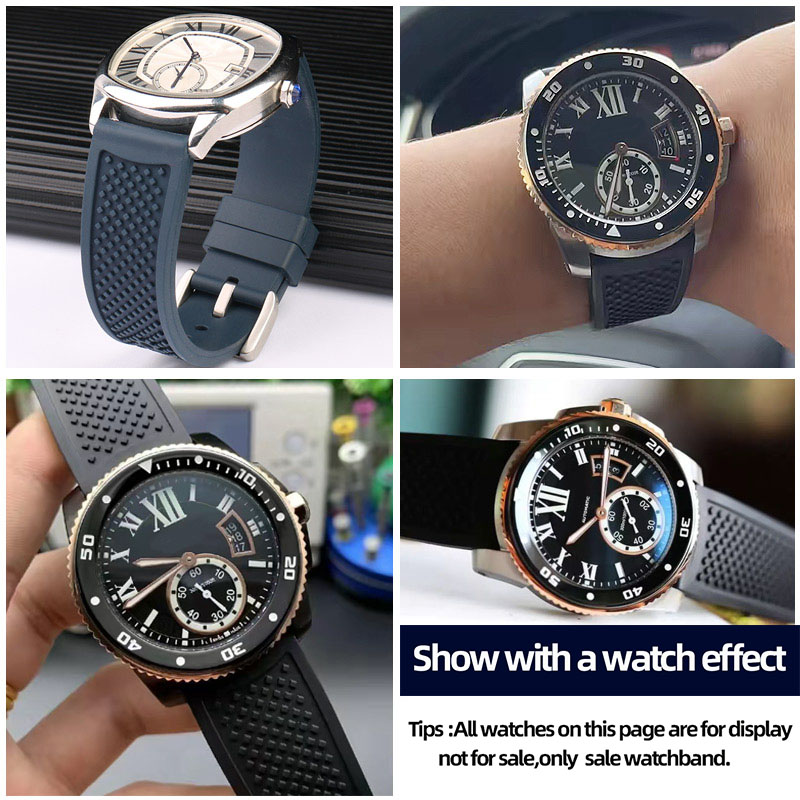 Fluororubber Watch Strap 23mm  - Cartier Watch Tank review and price