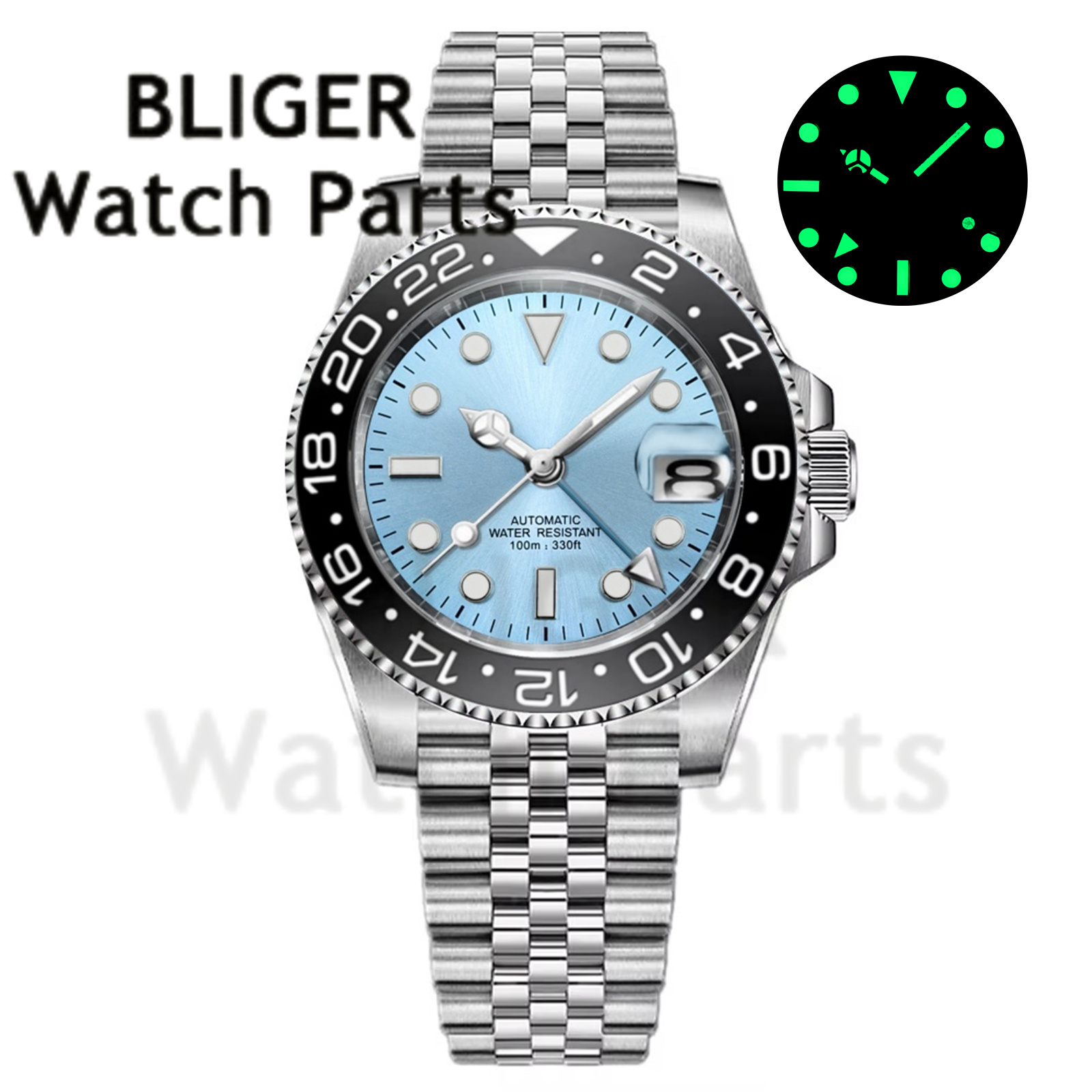 Custom Fashion GMT 40mm Men NH - Stainless Bracelet Diver review and price