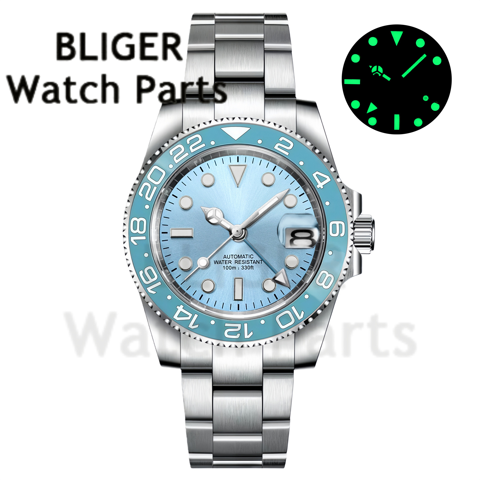 Custom Fashion GMT 40mm Men NH - Stainless Bracelet Diver review and price