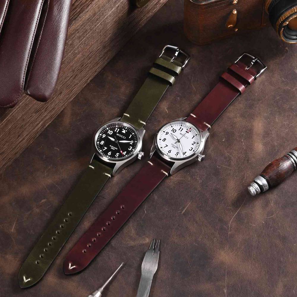 WOCCI Oil Wax Leather Watch St - Leather Strap Quick Release review and price